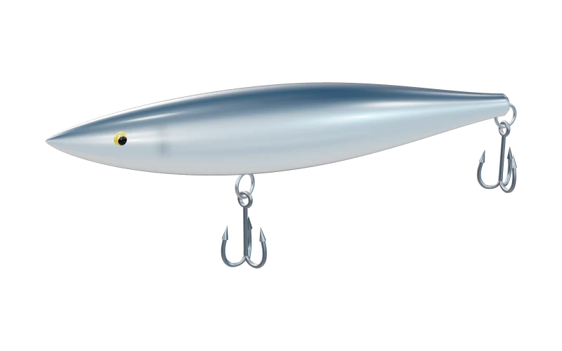 Walk-the-dog topwater pencil bait in a shad finish