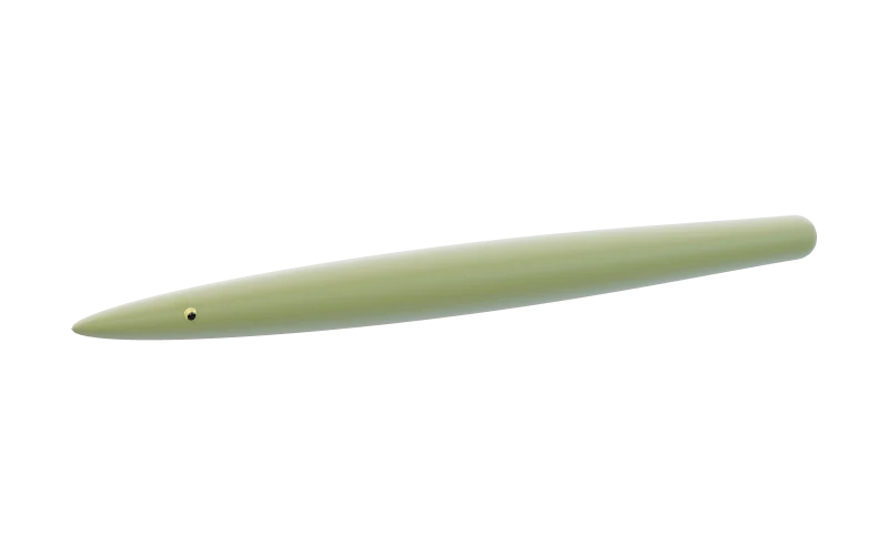 Green-pumpkin colored salted stick worm