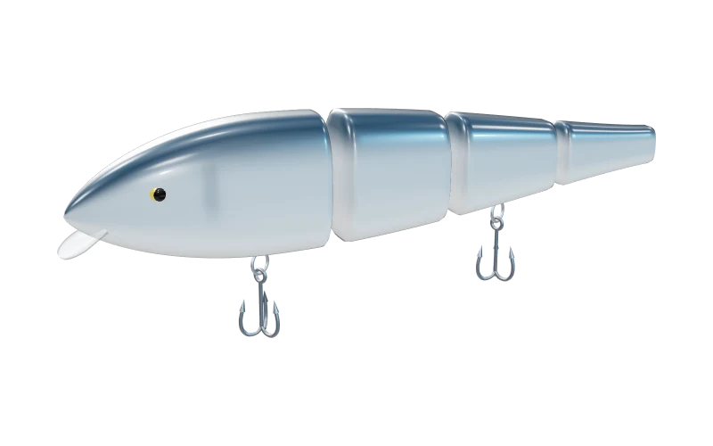 Four-section jointed swimbait in a shad finish